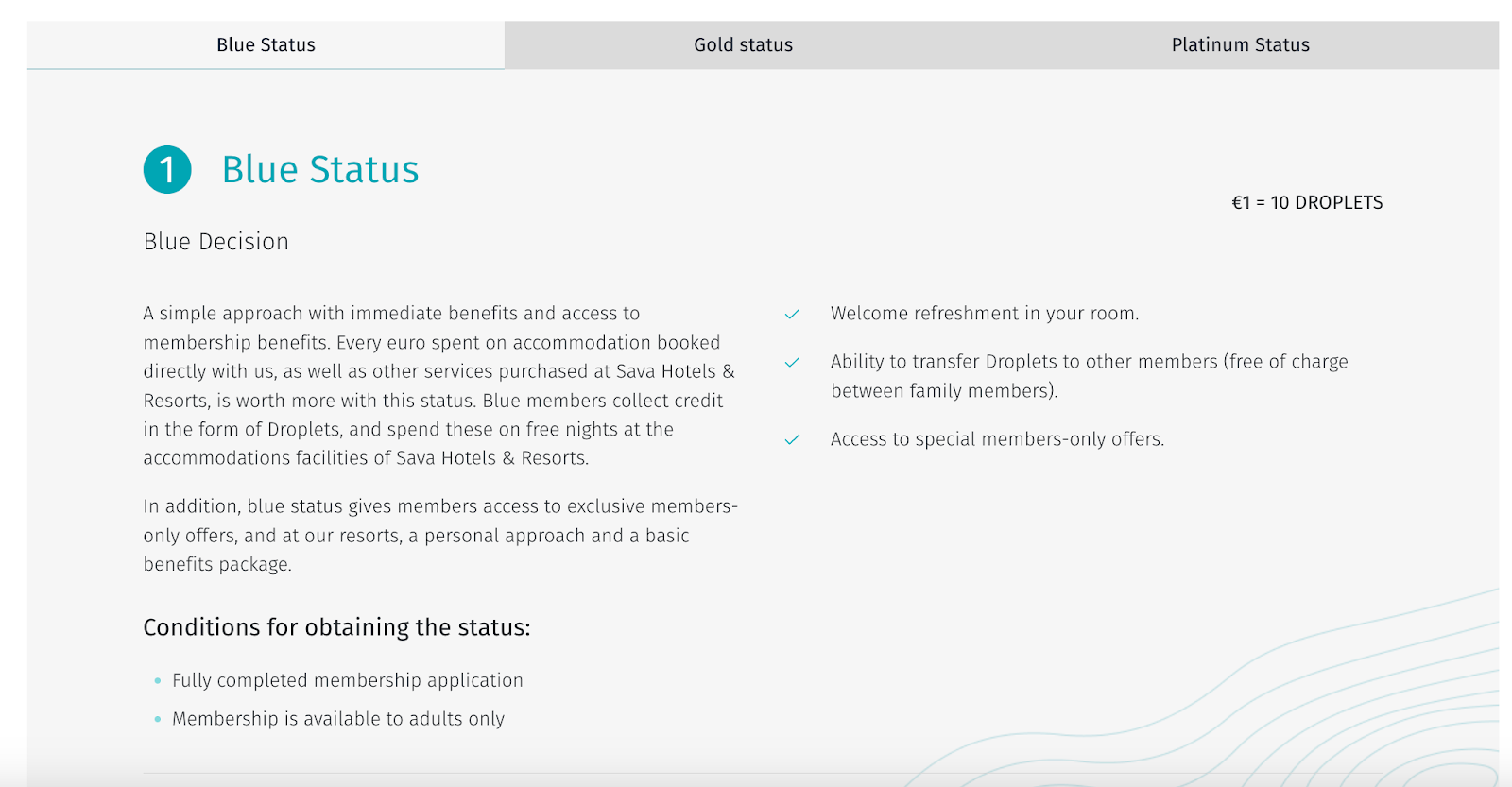 Screenshot of the Sava Hotels & Resorts Sava Club app showing loyalty points and spa reward options.