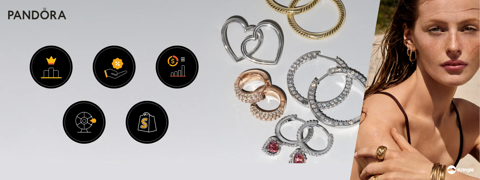My Pandora jewelry loyalty program with exclusive access to new collections, personalised offers, and wishlist features.