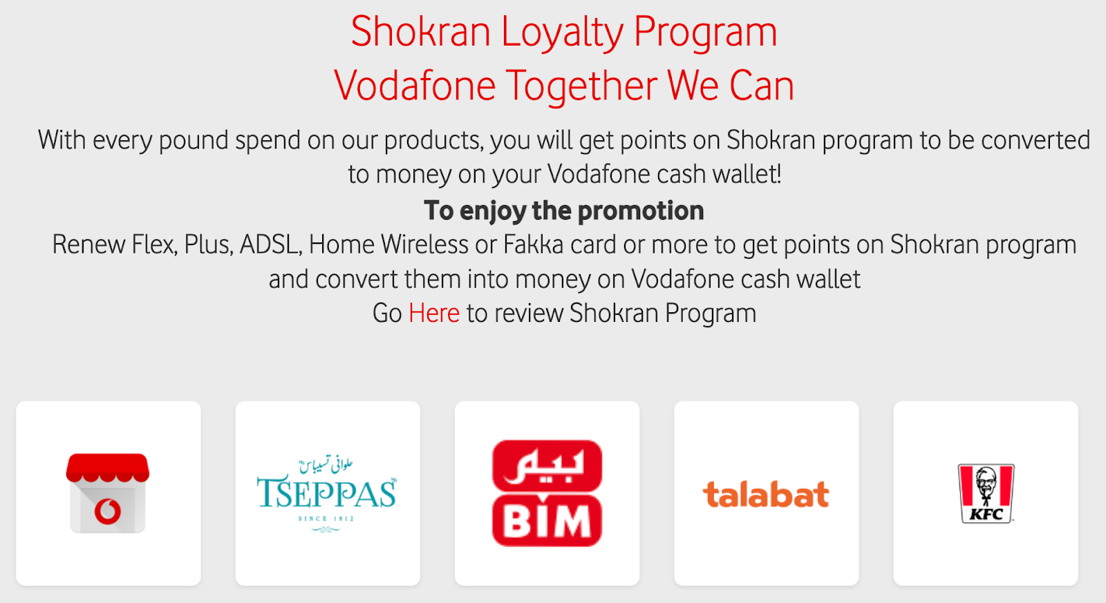 Best loyalty programs in North Africa: Vodafone Shokran